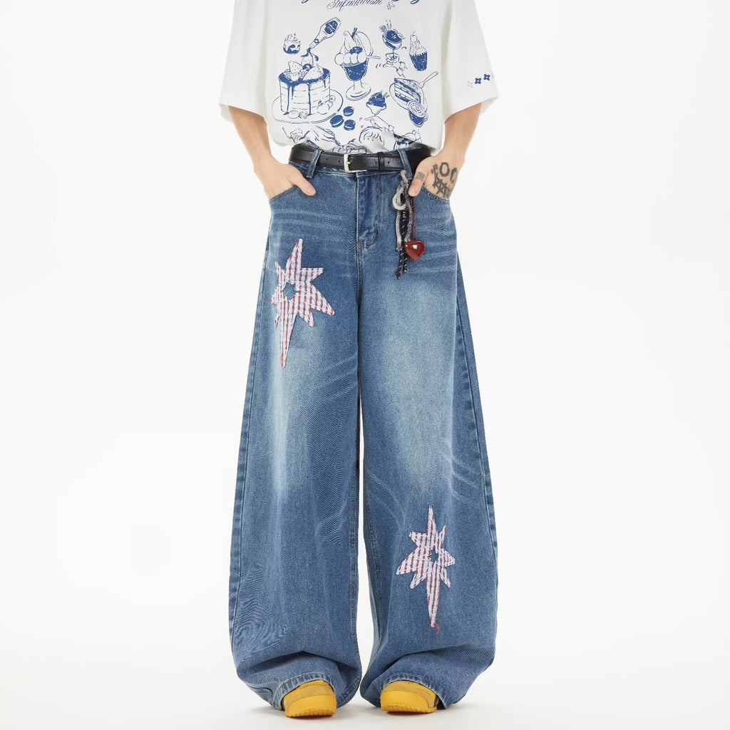 Women's & Men's American Retro Machete Patch Summer Loose Pants