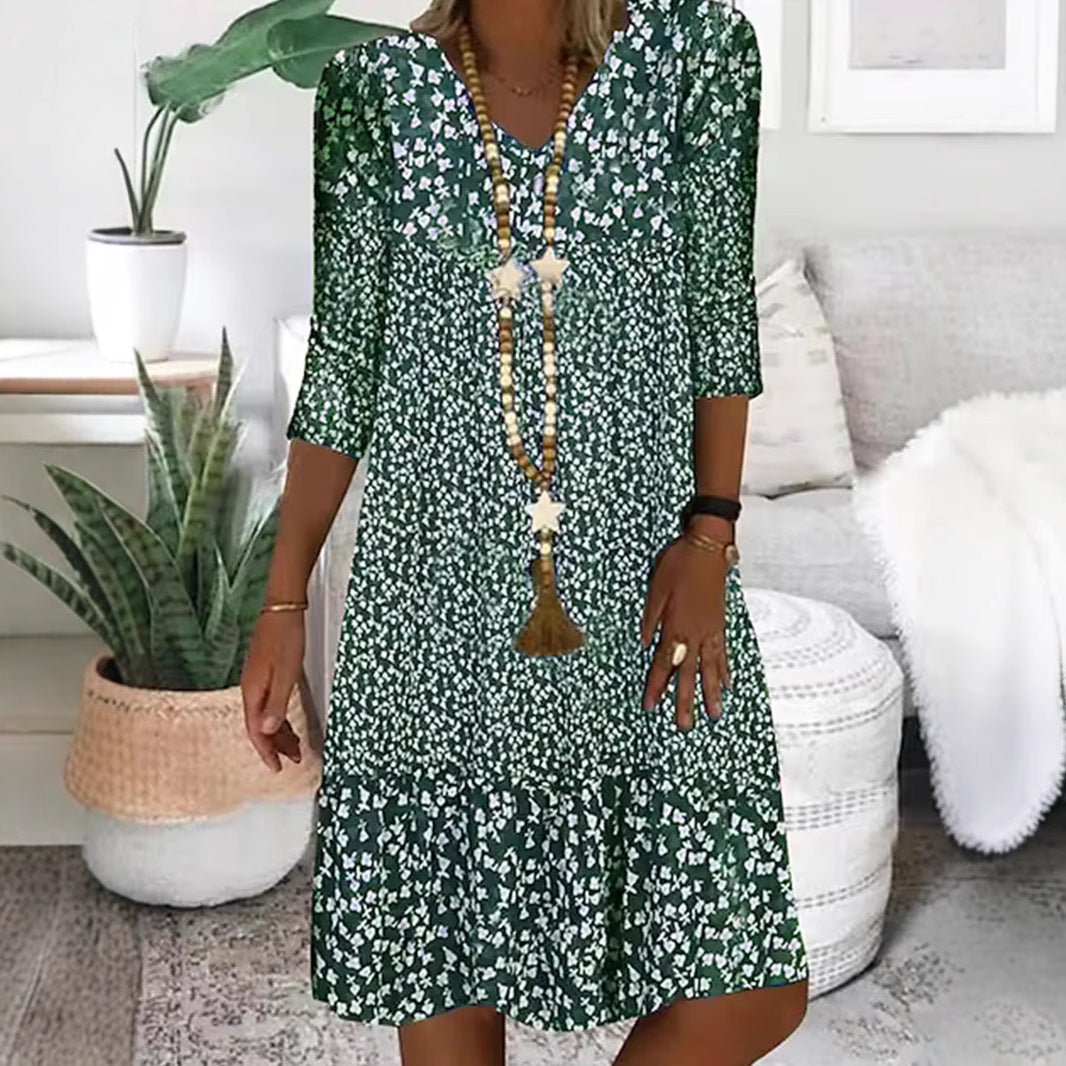 Creative Women's Summer Half Sleeves Mid-length Dress