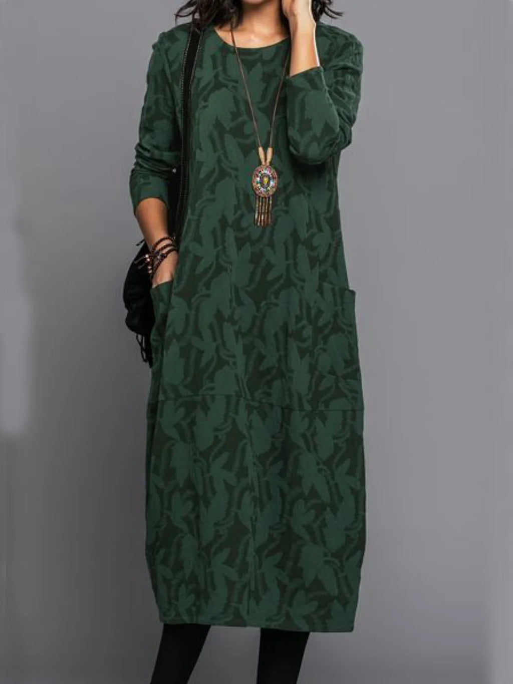 New Beautiful Women's Personality Printed Long-sleeved Dress