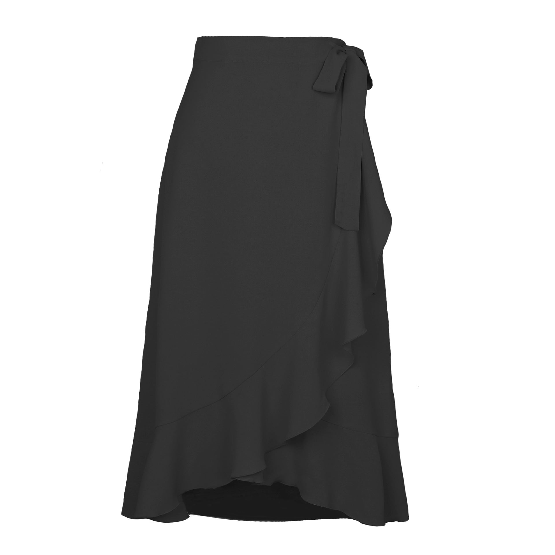 High Waist Wrap Vacation Style Ruffled Irregular Long Skirts