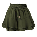 Ruffled Elastic Waist Drawstring Adjustable Sports Casual Skirt