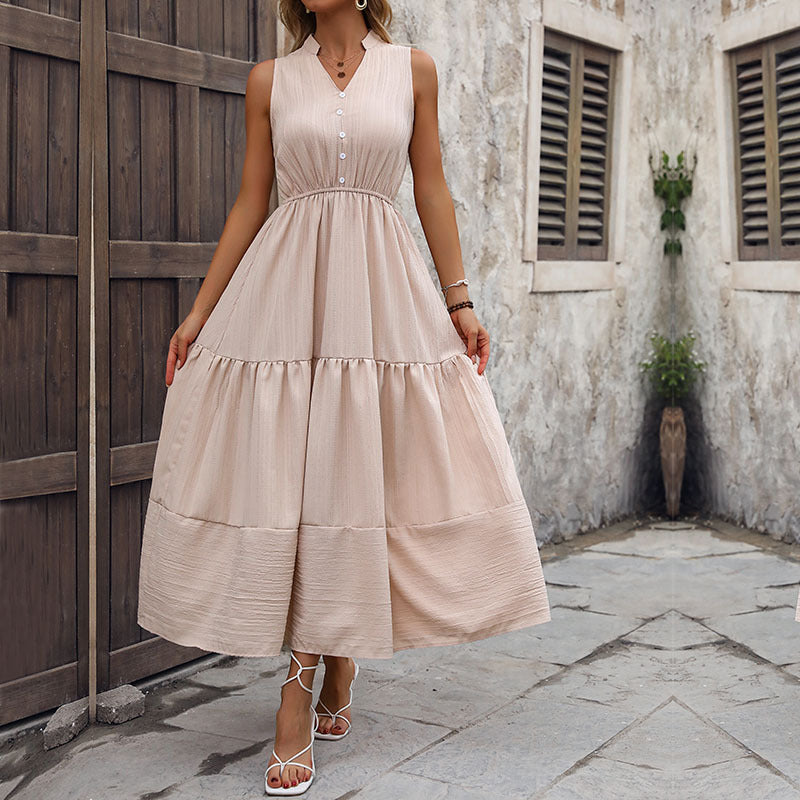 Women's Solid Color Elegance Sleeveless Commute Style Dress