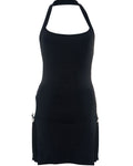 Summer Solid Color Backless Halter Sexy Hot Dress