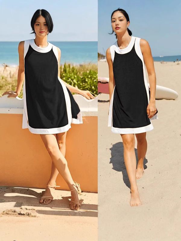 Women's Summer Casual Multicolor Round Neck Sleeveless Suits