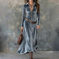 Comfortable Western Bohemian Elegant Veet Belt Dress