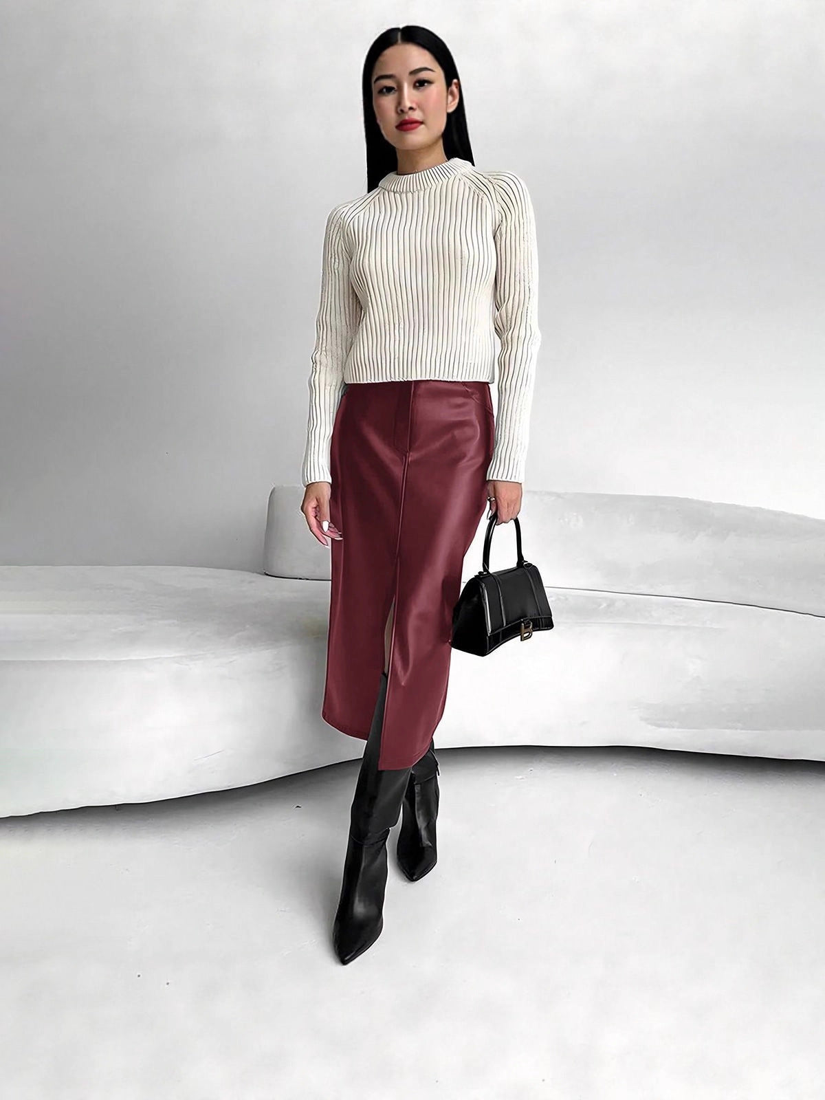 Women's Hot Vintage Leather Split Design Skirts
