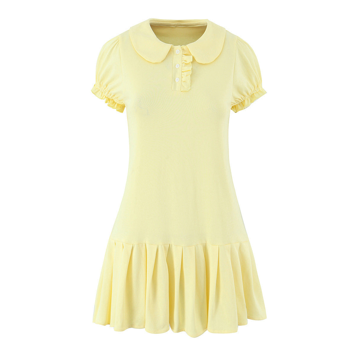 Women's Sweet Retro Doll Collar Fungus Knitted Pleated Mini Skirts