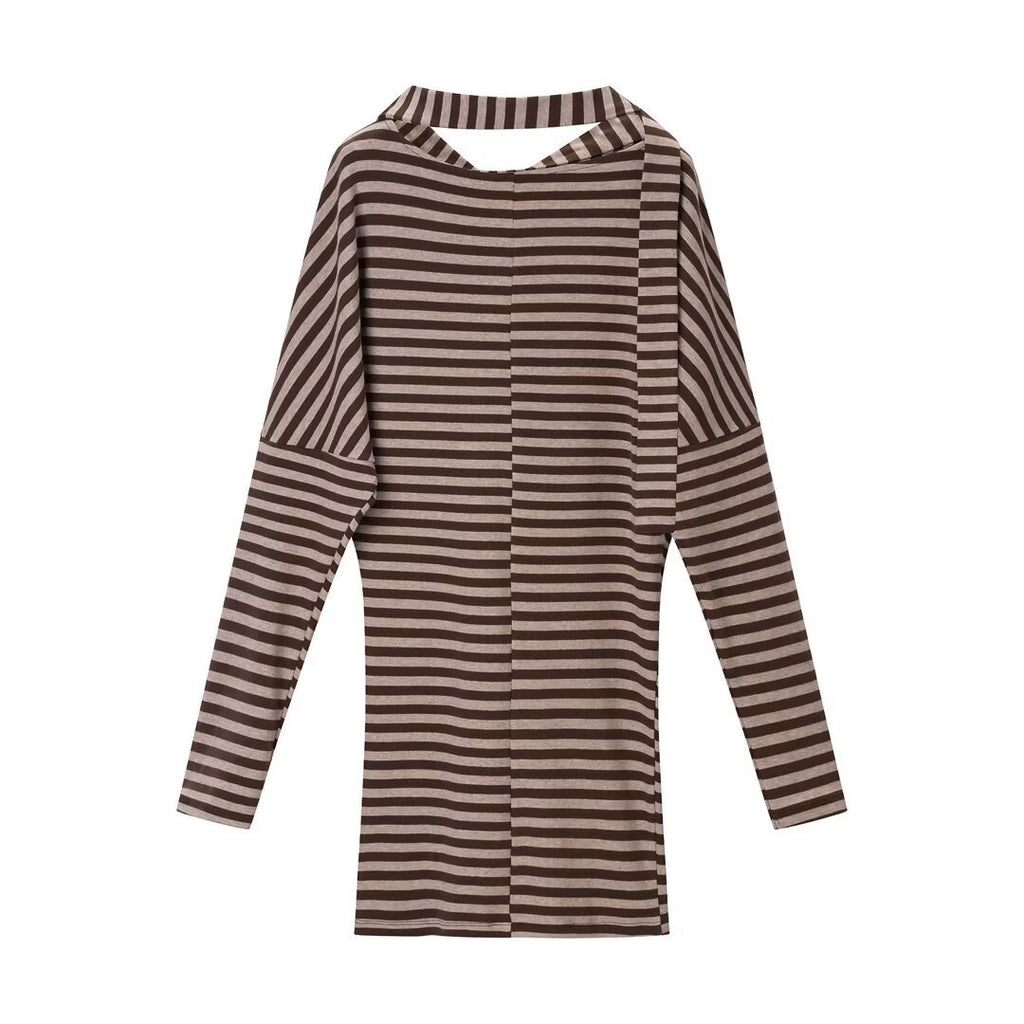 Women's Spring Striped Loose Slimming T-shirt Dress