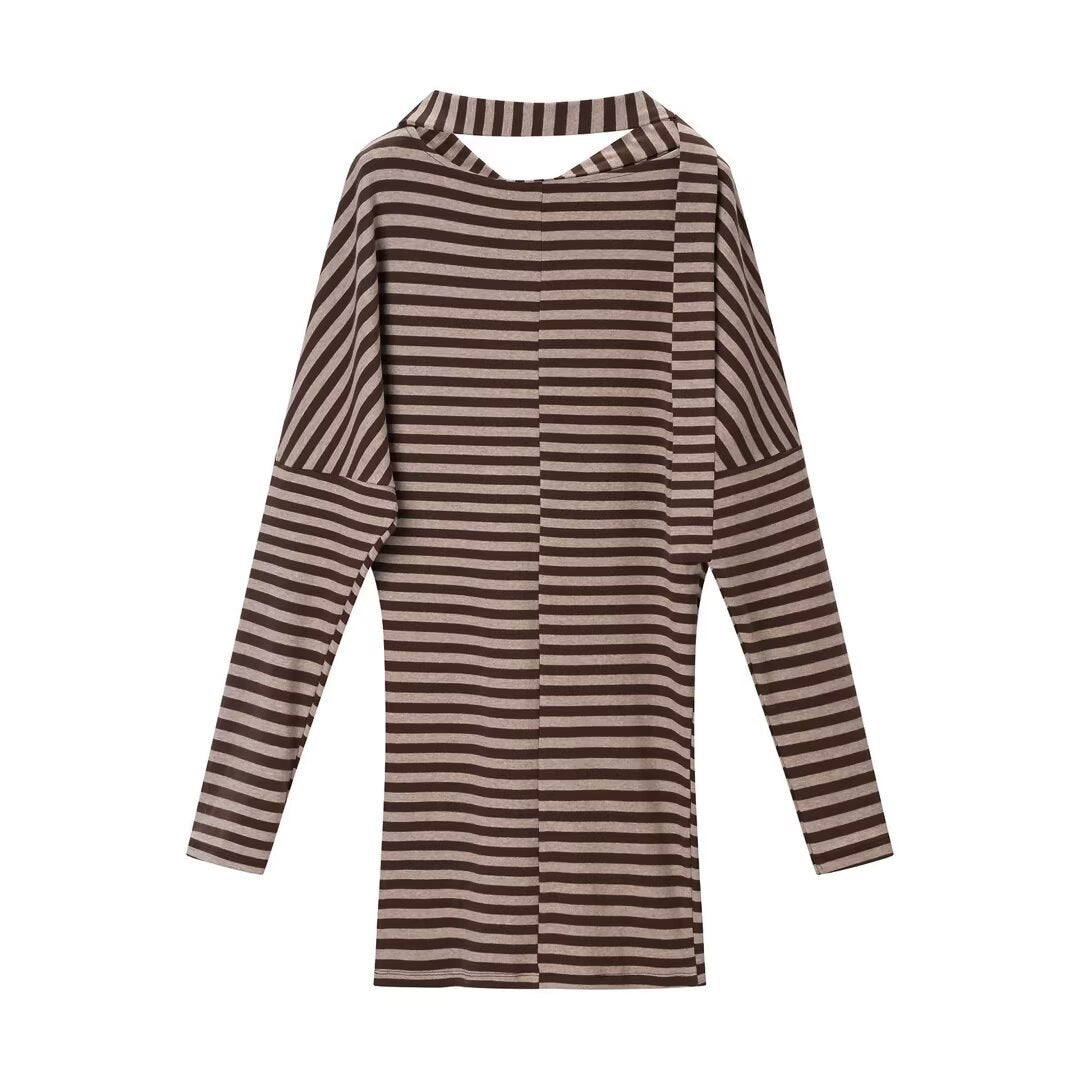 Women's Spring Striped Loose Slimming T-shirt Dress