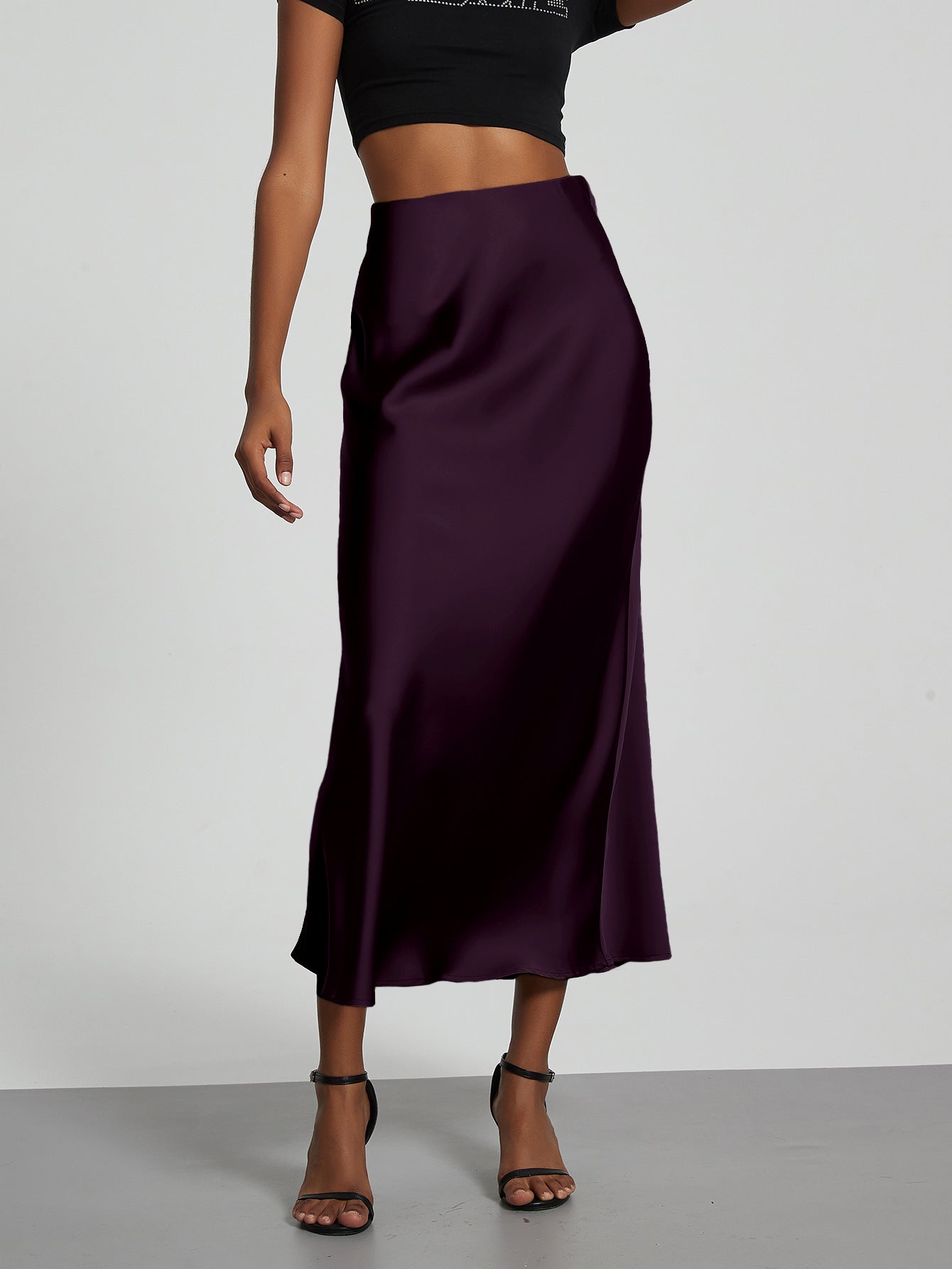 Classic Durable Slouchy Women's Elegant Satin Skirt