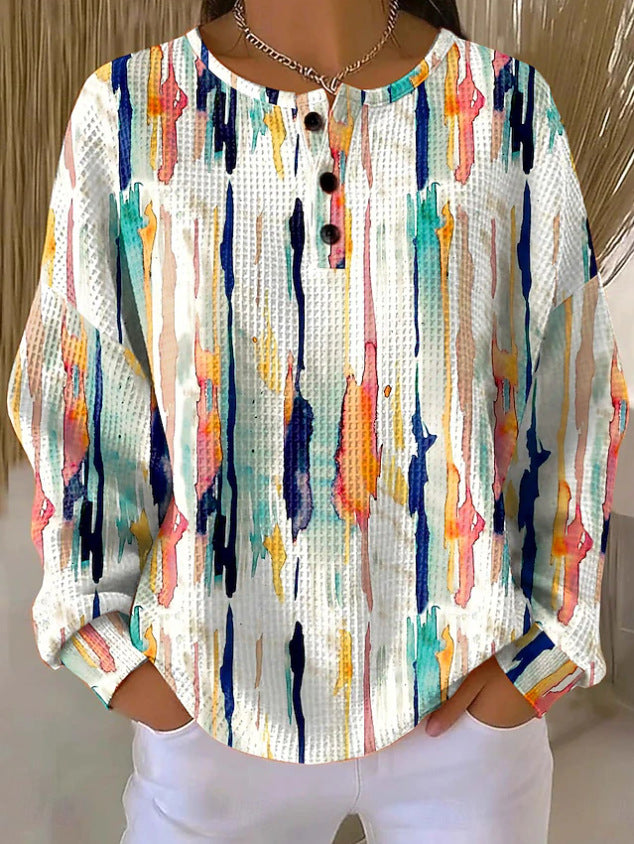 Women's Printing Colorful Flower Color Matching Floral Clothing
