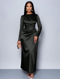 Solid Color High-grade Satin Fashion Elegant Dress