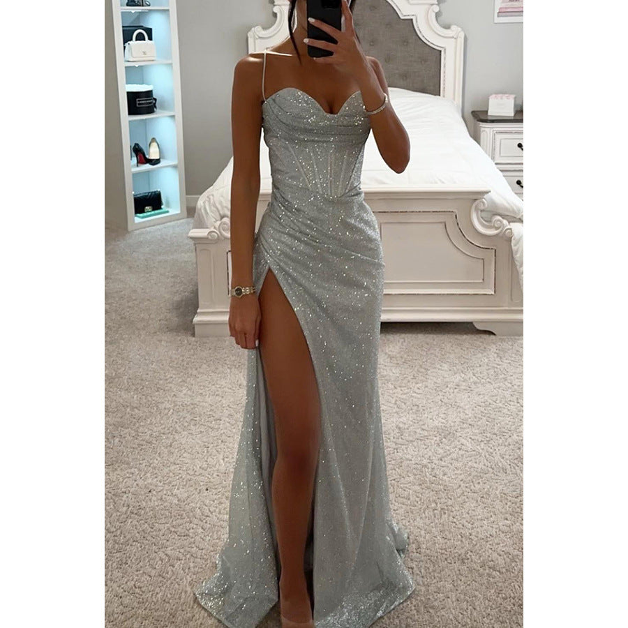 Women's Party Fashion Suspenders Loose Casual Slit Clothing