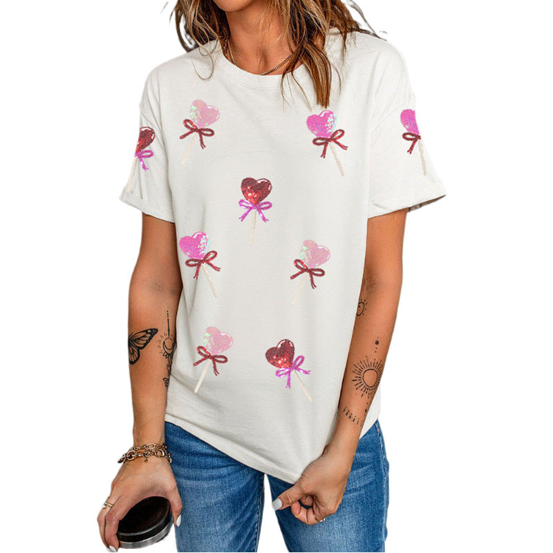 Women's Solid Color Casual Woman's Sleeve Pullover Round Tops