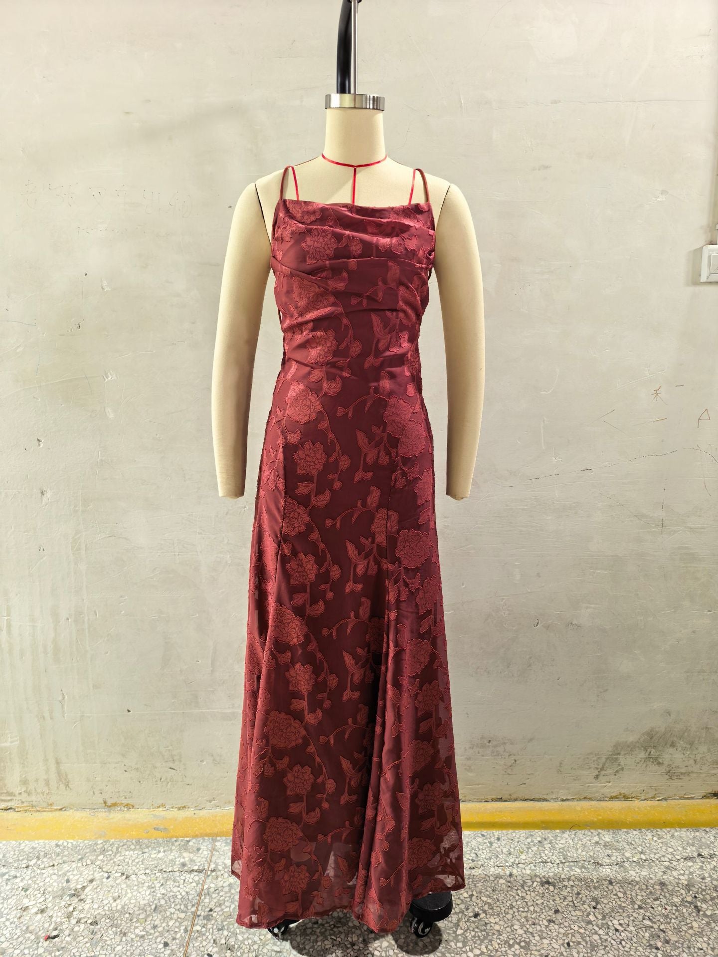 Women's Fashion Hot Style Wine Red Sexy Dress