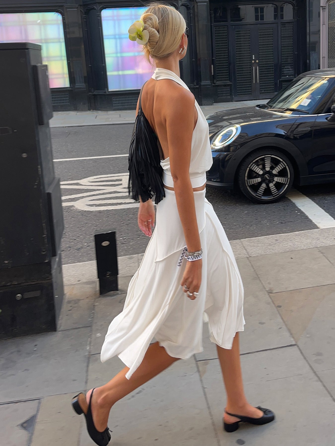 Style Mature Elegant Irregular Fashionable White Simple Skirt