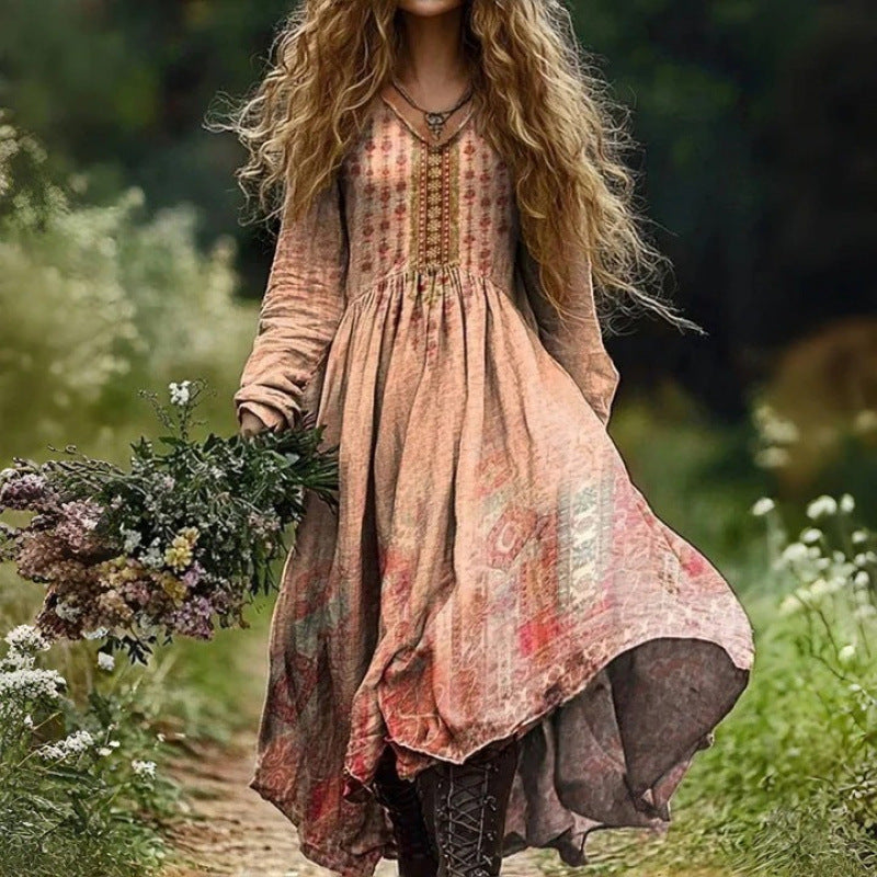 Autumn Digital Printing American Fashion Casual Halloween Dress