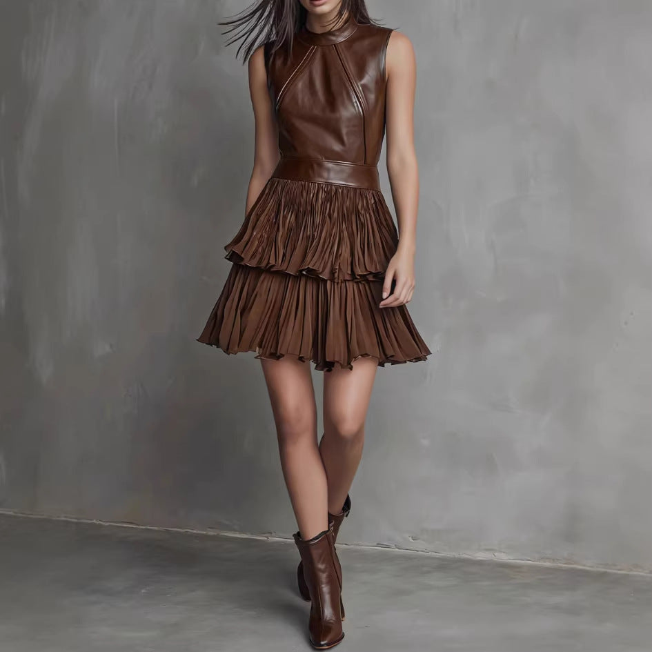 Classy Comfortable Elegant Stylish Women's Leather Dress