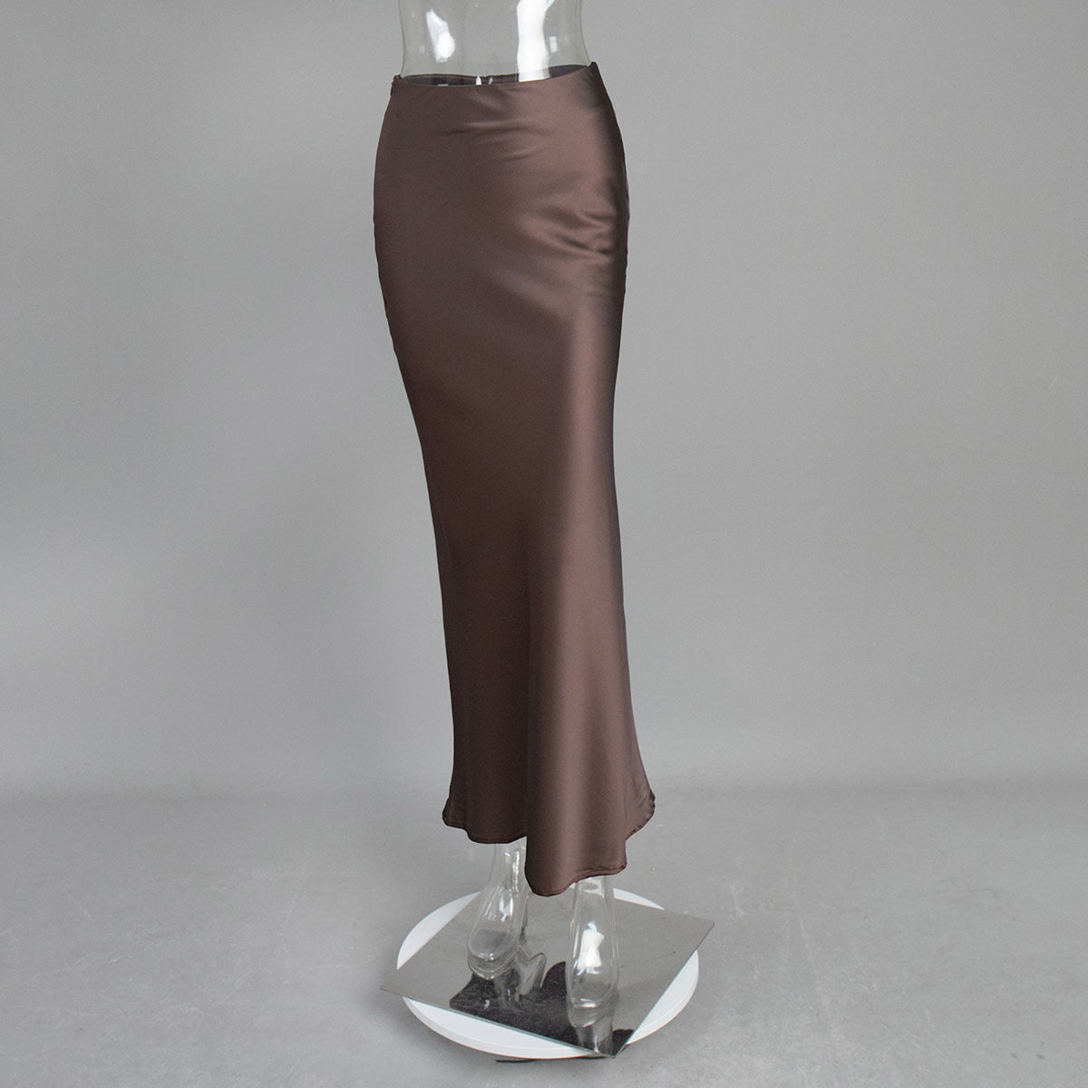 Fishtail Spring Satin Long High Waist Sheath Skirts