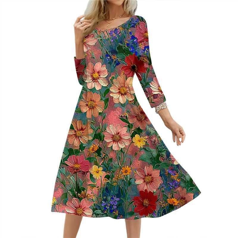 Women's Summer Long Printed Casual Fashion Ladies Skirts