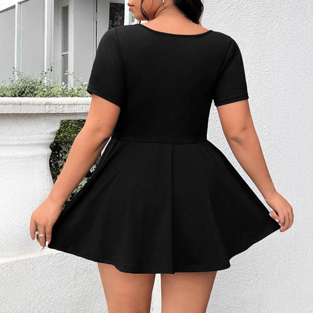 Women's Sexy Low Collar Waist Slimming Two-piece Dress