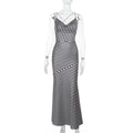 Women's Backless Striped With Suspenders Vacation Style Dress