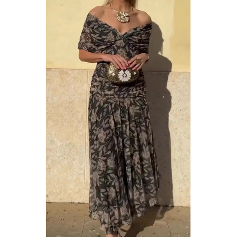 Charming New Women's Summer Collar Printed Dress