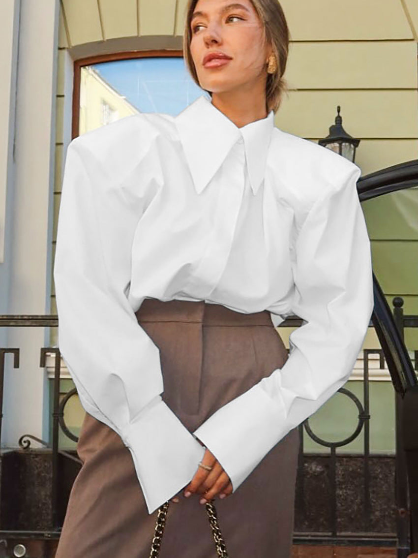 Women's Spring Long-sleeved Shirt Commuter Office Professional Lady Blouse
