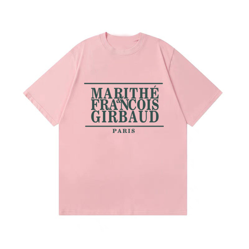 Women's & Men's Short-sleeved Letter Printed Pure Cotton Summer Women's T-shirt