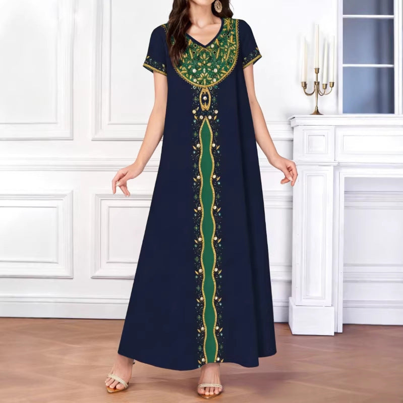 Women's Summer Fashion Casual Sleeve Printed Pocket Clothing