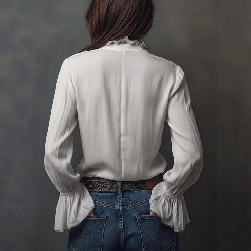 Women's Vacation Western Bohemian Long Sleeve Zipper Shirt Blouse