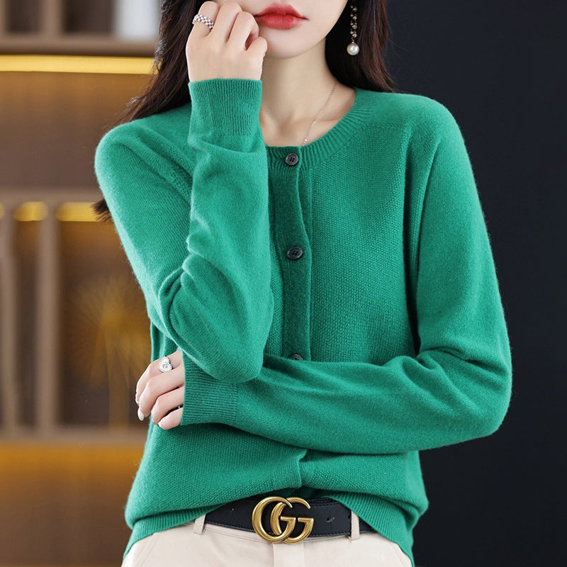 Women's Neck Knitted For Autumn Loose Long Sleeve Bottoming Women's Sweater