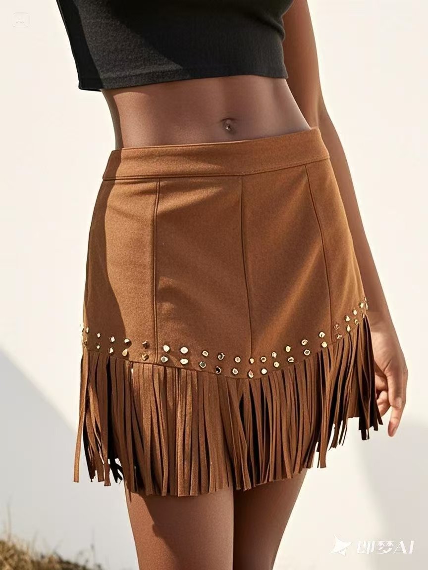 Pretty Cool Popular Women's Tassel Rivet Skirt