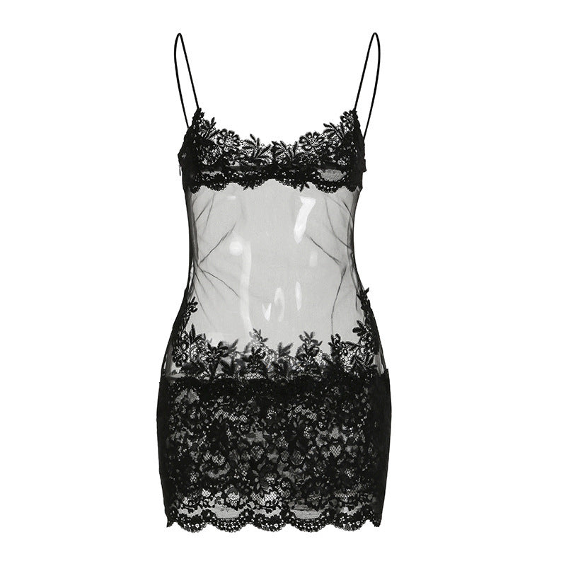 Women's Mesh Lace Sexy Nightdress Vacation Style Dress