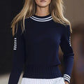 Charming Glamorous Women's Striped Dress Knitted Women's Sweater