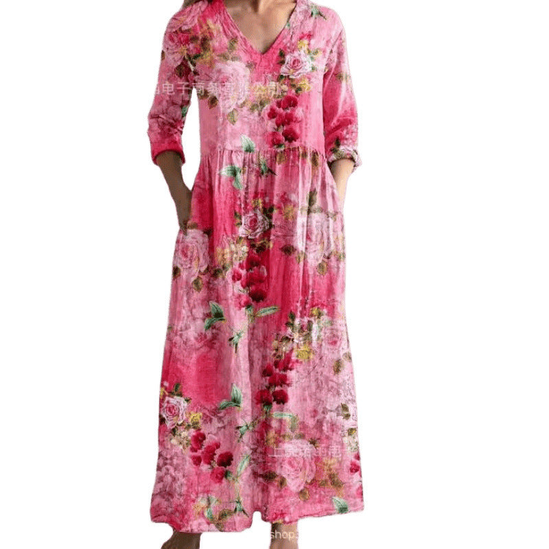New Women's Summer Loose Fashion Printing Dress