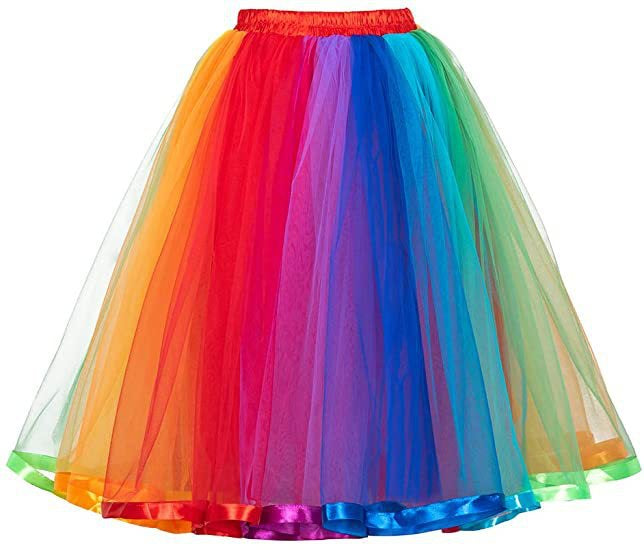 Halloween Rainbow Tulle Tutu Carnival Performance Skirt