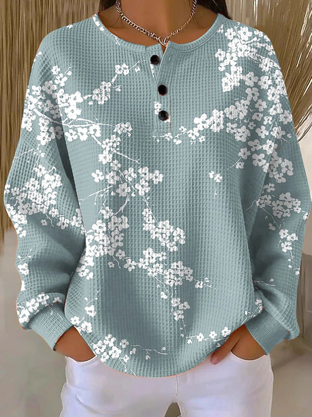 Women's Printing Colorful Flower Color Matching Floral Clothing