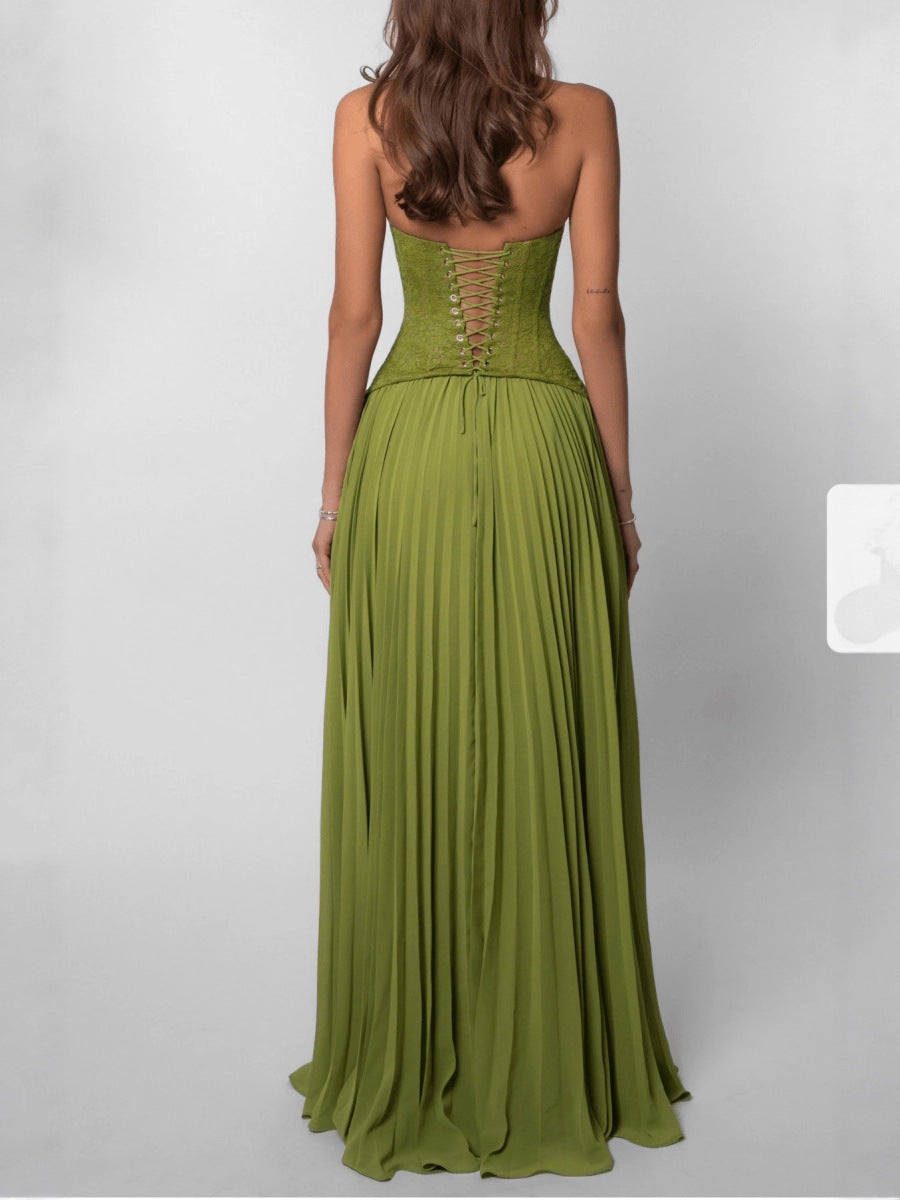 Women's Fashionable Sexy Backless Halter Low Collar Dress