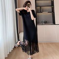 French Style High-grade Lace Stitching Dress Light Luxury Temperament Slimming Women's T-shirt