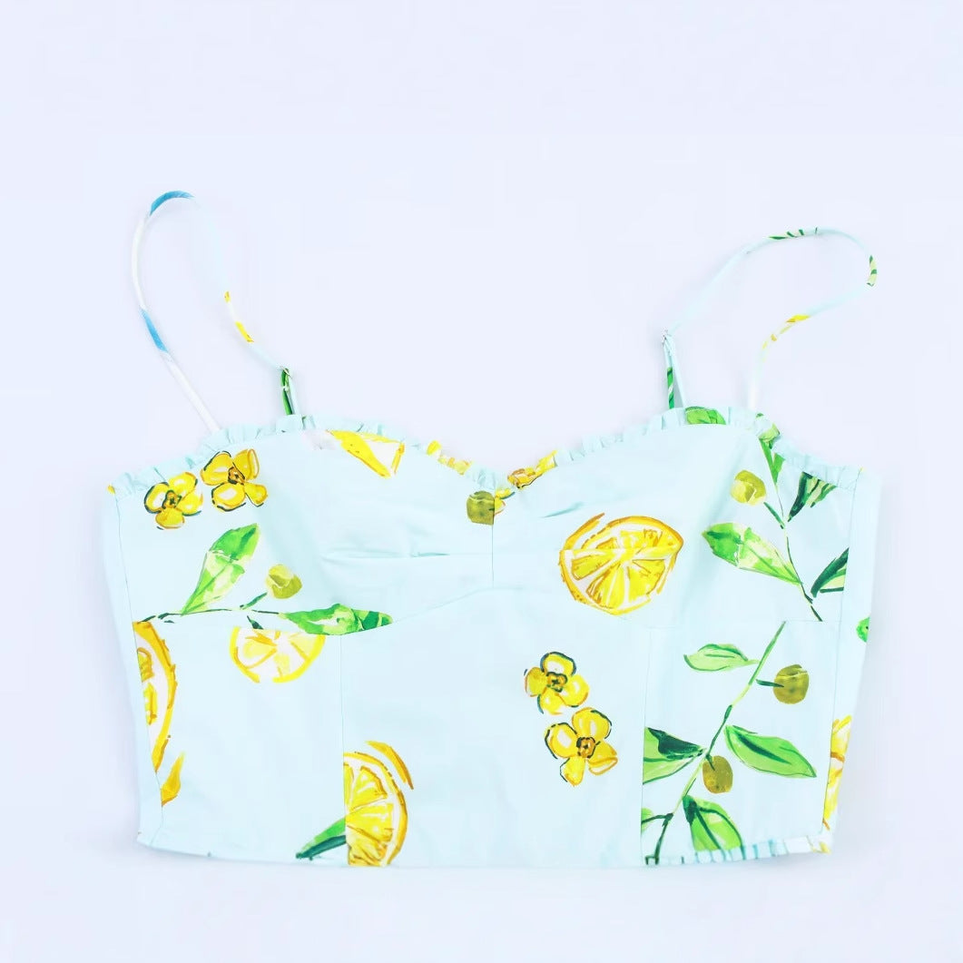 Innovative Classy Women's Lemon Printing Poplin Dress