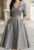 Women's Elegant Formal Waist Slimming Long Sleeve Dress