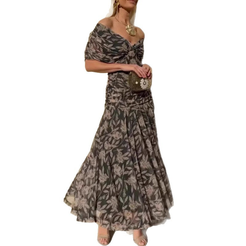 Charming New Women's Summer Collar Printed Dress