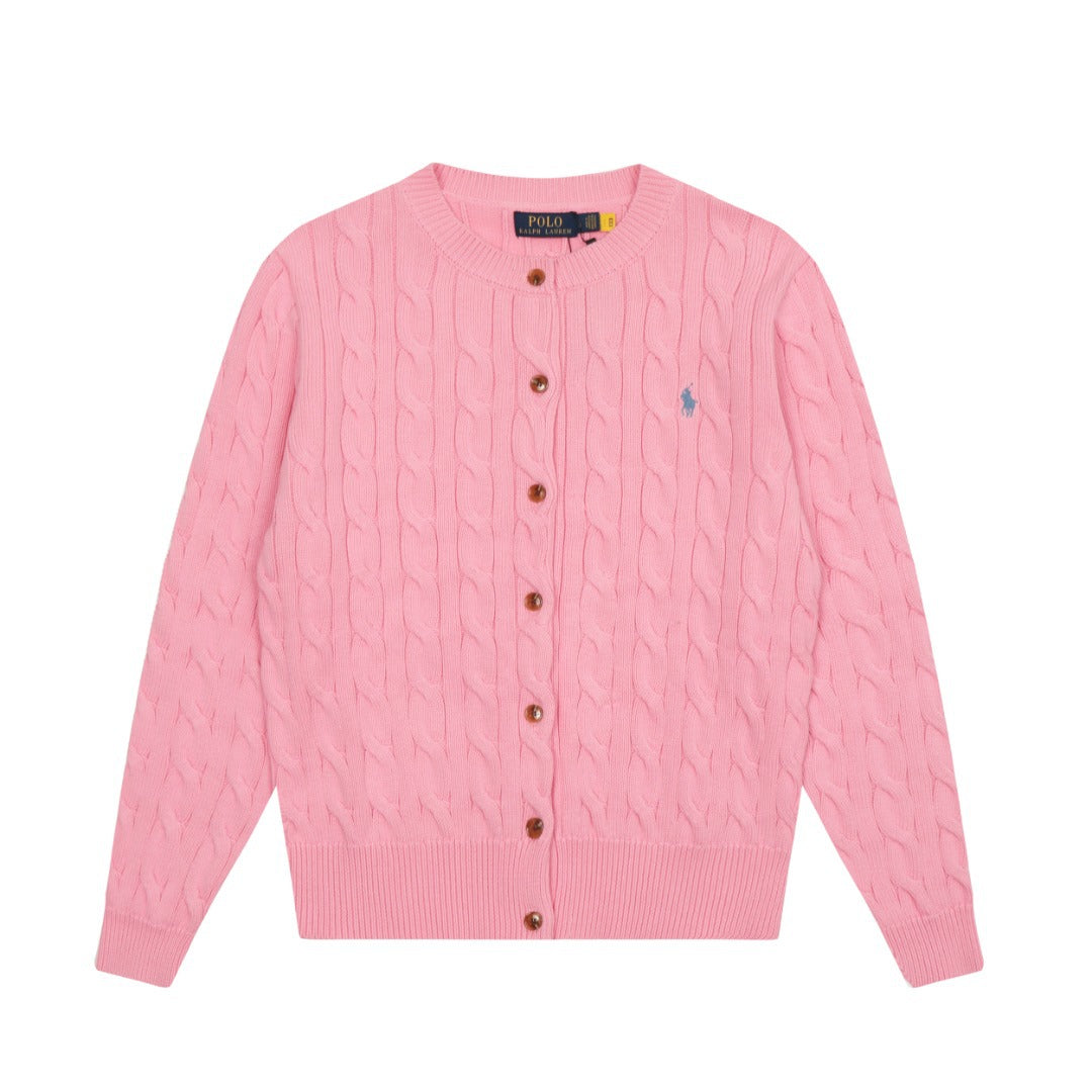 Women's & Men's Ruff Round Neck Solid Color Pony Women's Sweater