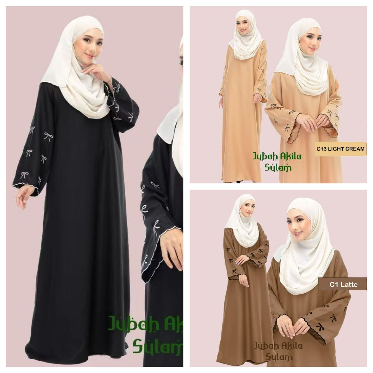Comfortable Robe Solid Color Embroidered Loose Dress