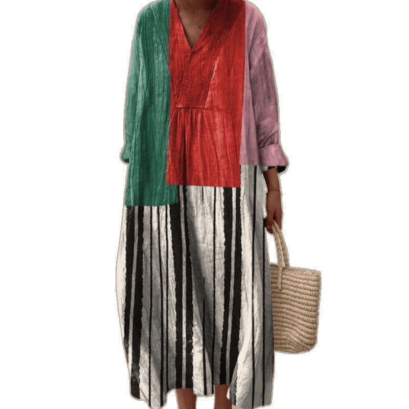 Women's Long Sleeve Shirt Casual Floral Print Skirts