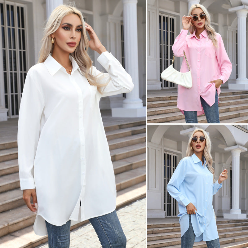 Women's Autumn Long Solid Color Casual Elegant Clothing