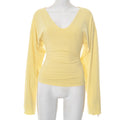Women's Solid Color Flared Long Sleeved Fitted Women's T-shirt