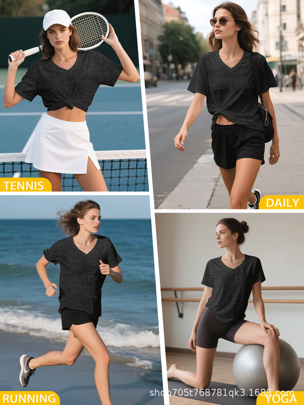Women's Short-sleeved Shirt Fitness Lightweight Loose Sports Women's T-shirt