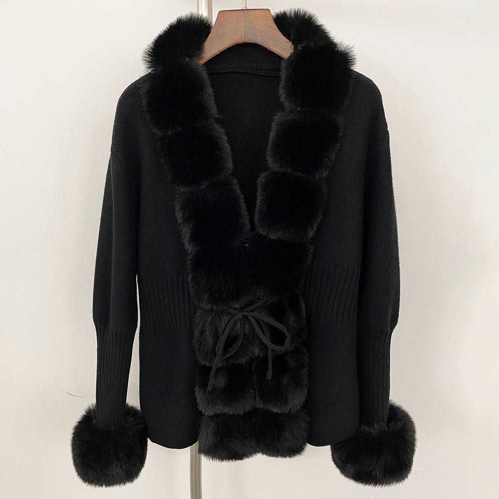 Fashion Beautiful Women's Fur Imitation Fox Coats